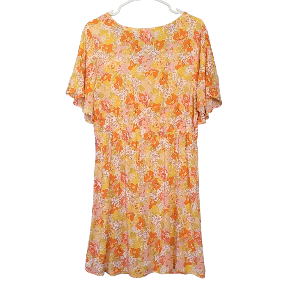 Rewind Orange Floral Dress - Picture 2 of 11